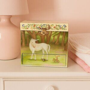 Vintage Enchantmints Unicorn Music Jewelry Box Spinning Figurine 6" x 6" x 4.25"